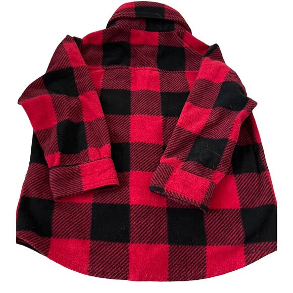 THE CHILDREN’S PLACE LONG SLEEVE FLANNEL SHIRT, UNISEX CHILD, 2T, BLACK & RED - Picture 2 of 8
